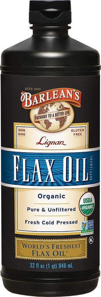 Barlean's Organic Lignan Flax Oil 32 oz Liquid