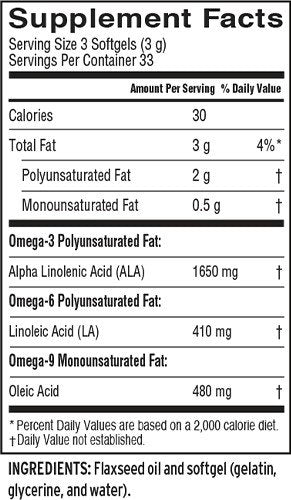 Barlean&#39;s Flax Oil Capsules 100 Softgels