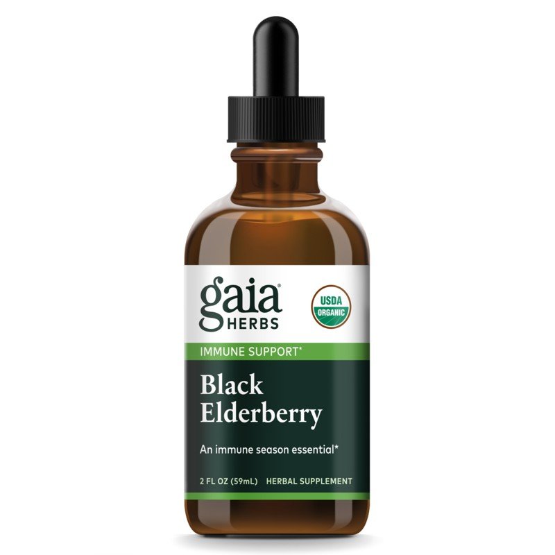 Gaia Herbs Black Elderberry Certified Organic Extract 2 oz Liquid