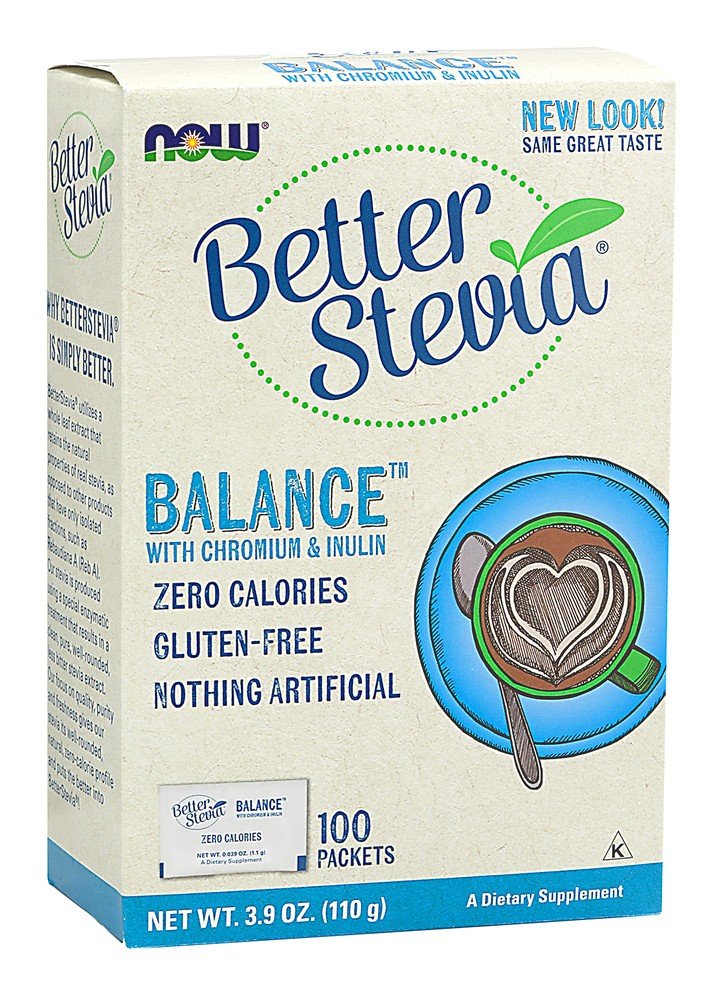 Now Foods Stevia Balance with Chromium &amp; Inulin 100 Packet