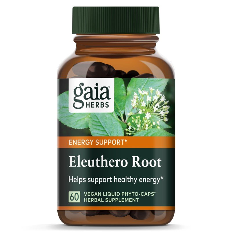 Eleuthero Root | Gaia Herbs | Energy Support | Helps Support Healthy Energy | Vegan | Herbal Supplement | 60 VegCaps | Capsules | VitaminLife