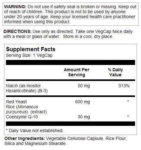 Solaray Red Yeast Rice Plus CoQ-10 60 Capsule