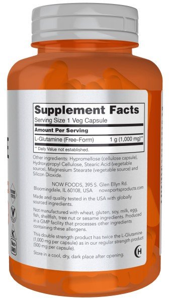 Now Foods Glutamine 1000mg 120 Capsule