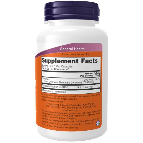 Now Foods Chitosan &amp; Chromium 120 Capsule