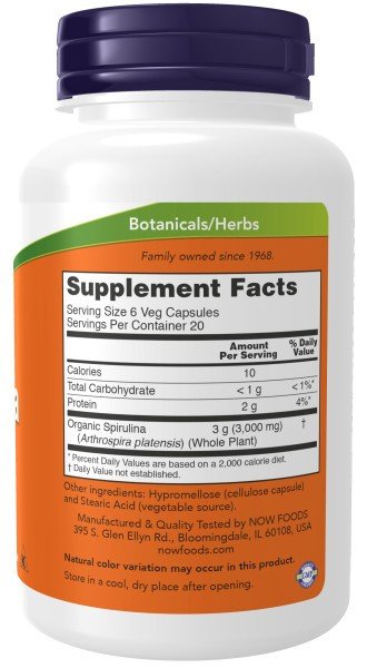 Now Foods Spirulina 500mg 120 VegCap