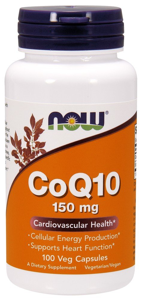 CoQ10 | Now Foods | 150 mg CoQ10 | Cardiovascular Health | Cellular Energy Production | Heart Function | Vegan | Vegetarian | Dietary Supplement | 100 VegCaps | 100 Vegetable Capsules | VitaminLife