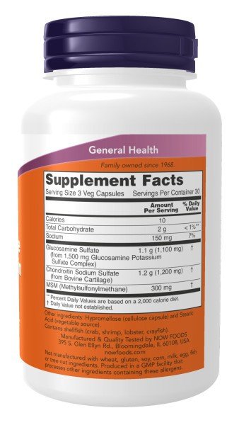 Now Foods Glucosamine &amp; Chondroitin with MSM 90 Capsule