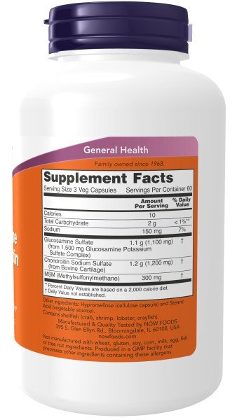 Now Foods Glucosamine &amp; Chondroitin with MSM 180 Capsule