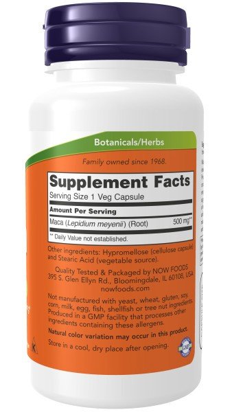 Now Foods Maca 500 mg 100 Capsule