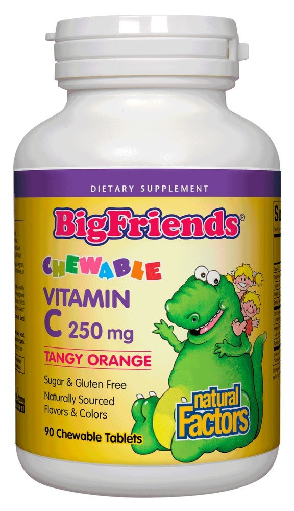 Natural Factors Big Friends Jr. 250mg Chew C-Orange 90 Chewable