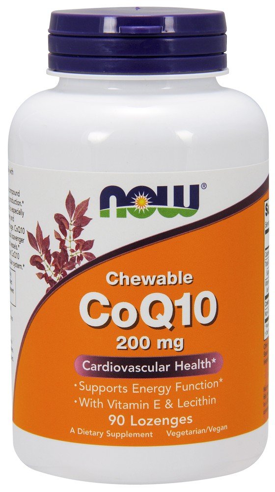 Now Foods CoQ10 200mg w/Vit. E 100 IU 90 Chewable