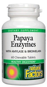 Natural Factors Papaya Enzymes with Amylase and Bromelain 120 Chewable