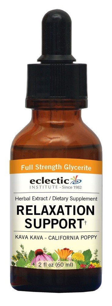 Eclectic Herb Relaxztion Support (formerly Kava Kava) - California Poppy No Alcohol Glycerite 2 oz Liquid