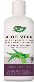 Nature&#39;s Way Aloe Vera Inner Leaf Gel &amp; Juice Berry 1 Liter Liquid