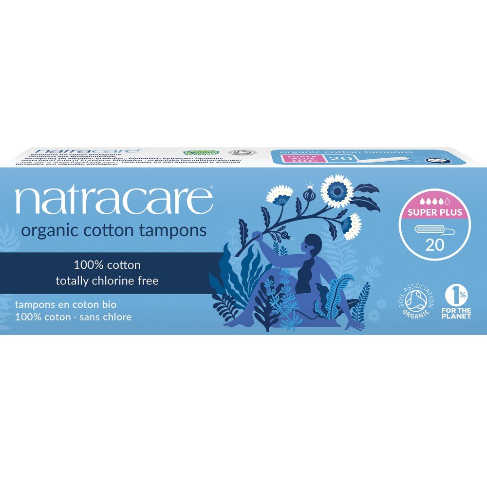 Natracare Certified Organic 100% Cotton Super Plus Tampoons 20 Tampon