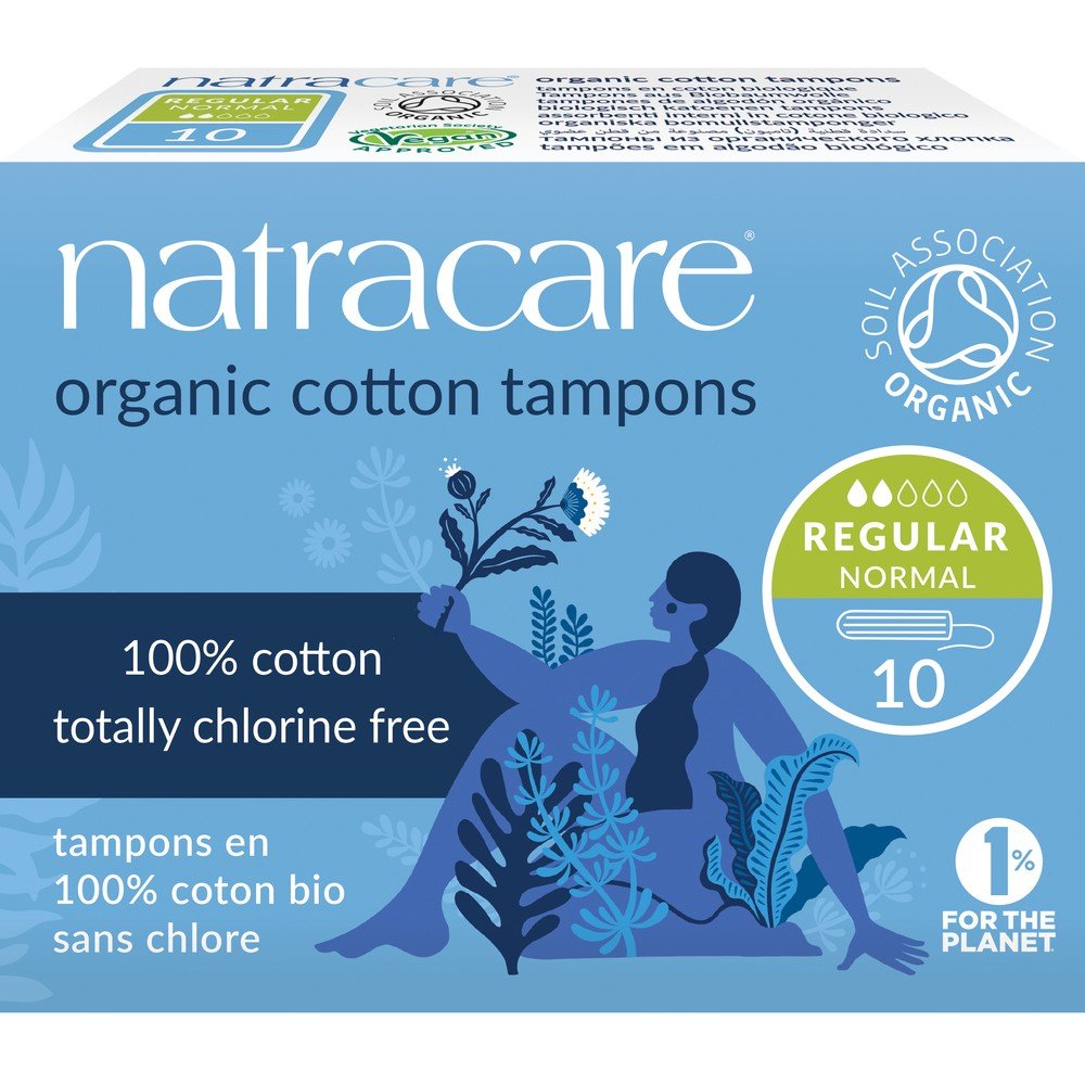 Natracare Organic 100% Cotton Regular Tampons 10 Count - VitaminLife