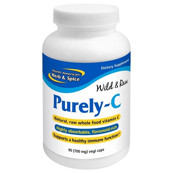 Purely-C | North American Herb & Spice | Raw Whole Food Vitamin C | Natural Vitamin C | Flavonoids | Immune Function | Dietary Supplement | 90 Capsules | VitaminLife