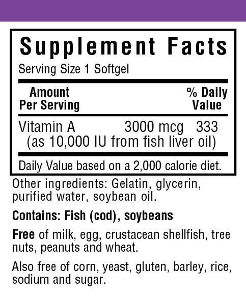 Bluebonnet Vitamin A 10,000IU 100 Softgel