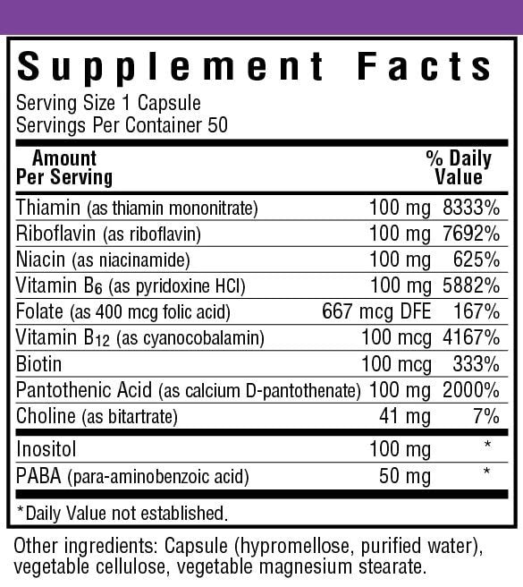 Bluebonnet B-Complex 100 50 VegCaps