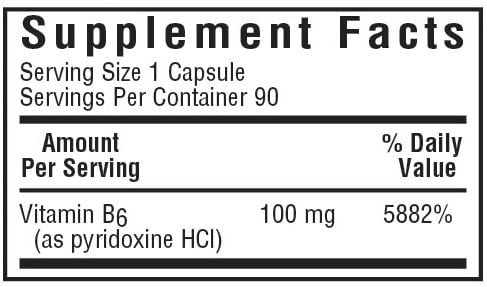 Bluebonnet Vitamin B-6 100mg 90 VegCaps