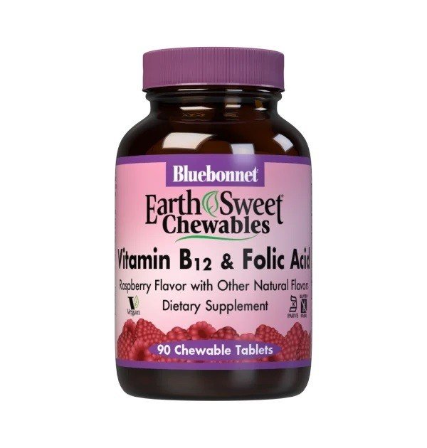 Bluebonnet Vitamin B-12 & Folic Acid 90 Chewable