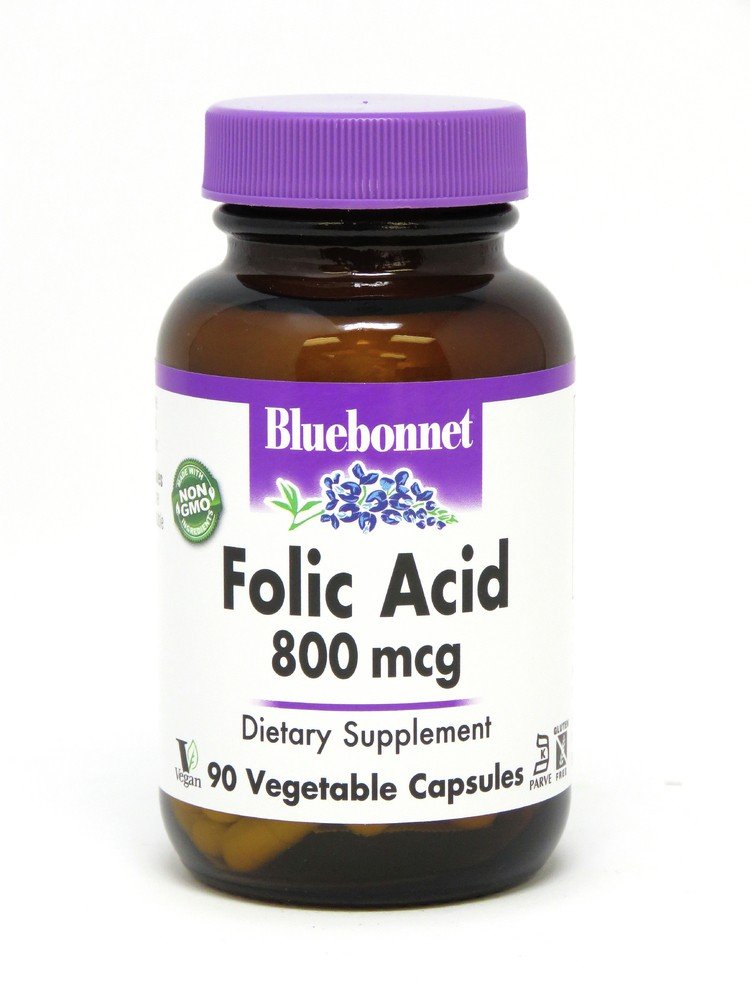 Bluebonnet Folic Acid 800mcg 90 Capsule