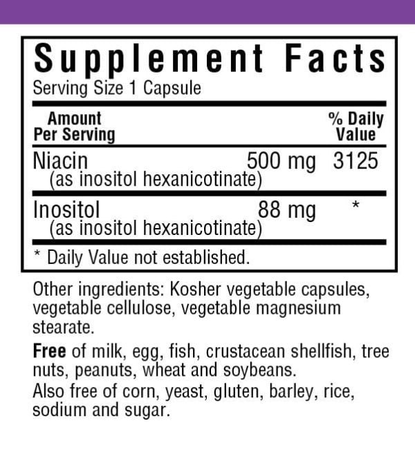 Bluebonnet Flush Free Niacin 500mg 120 VegCaps