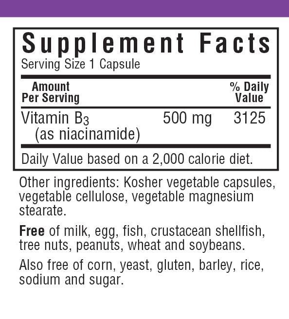 Bluebonnet Niacinamide 500mg 60 VegCaps