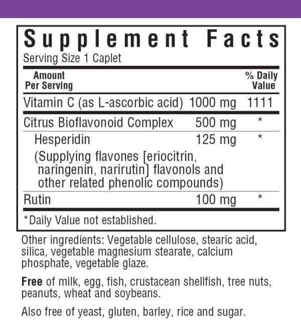 Bluebonnet C-1000mg Plus Bioflavonoids 180 Caplet