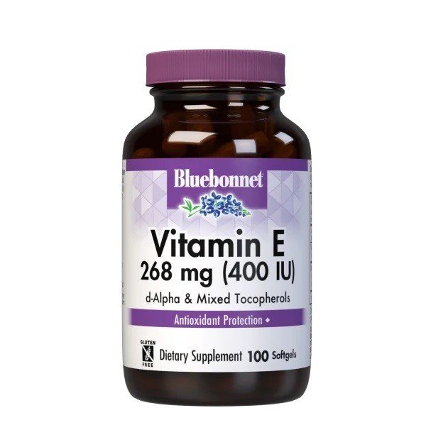 268 milligrams Vitamin E | Bluebonnet | d-Alpha | 5 grams Mixed Tocopherols | Antioxidant Protection | Gluten Free | 400 IU | Dietary Supplement | 100 Softgels | VitaminLife