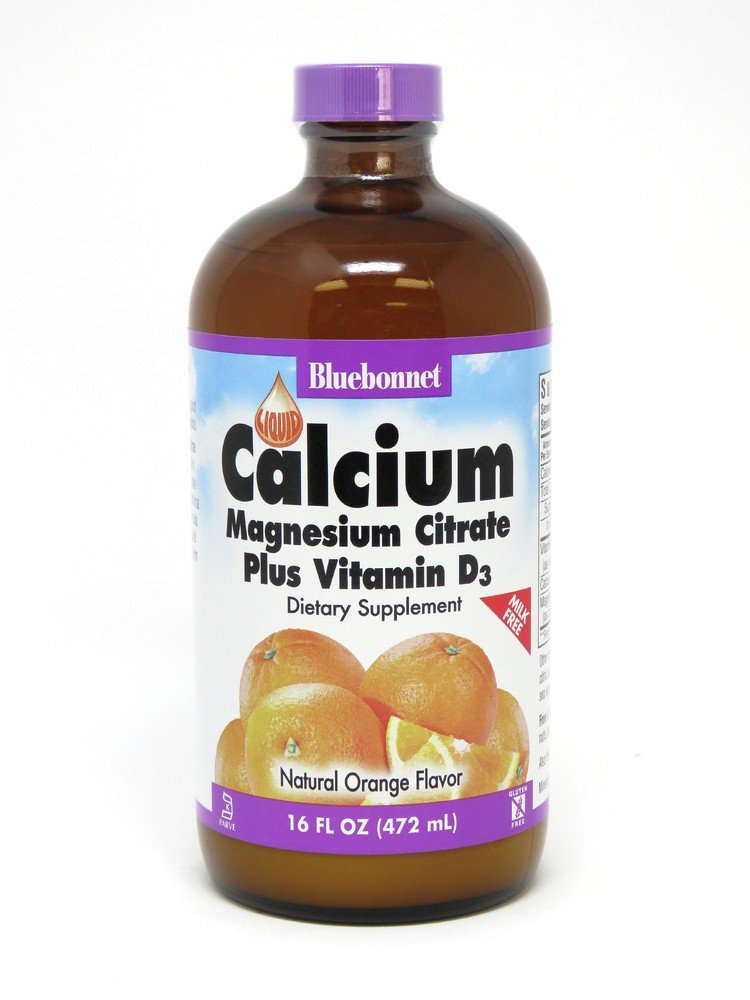 Bluebonnet Calcium Magnesium Citrate Plus Vitamin D3 Orange 16 oz Liquid