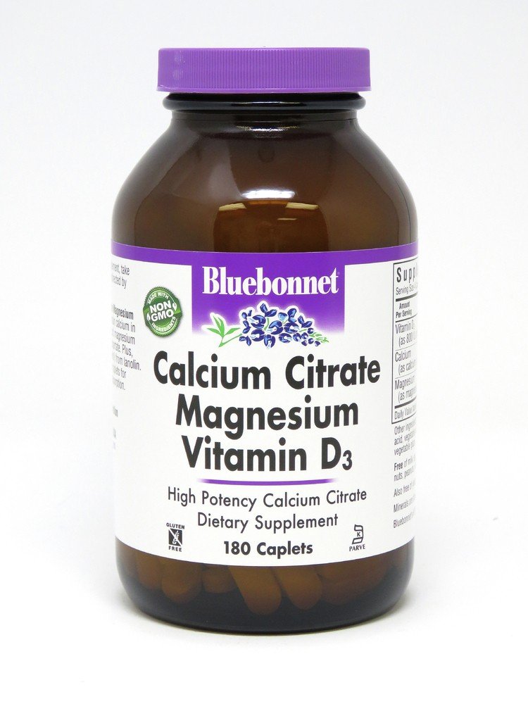 Bluebonnet Calcium Citrate Magnesium Vitamin D3 180 Caplet