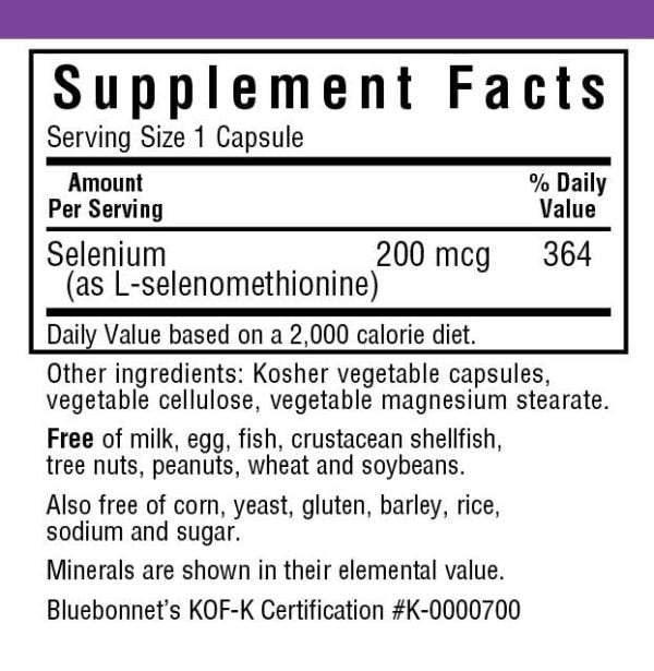 Bluebonnet Selenium 200mcg 90 VegCap