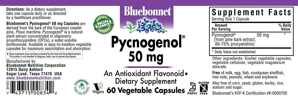 Bluebonnet Pycnogenol 50mg 60 Capsule