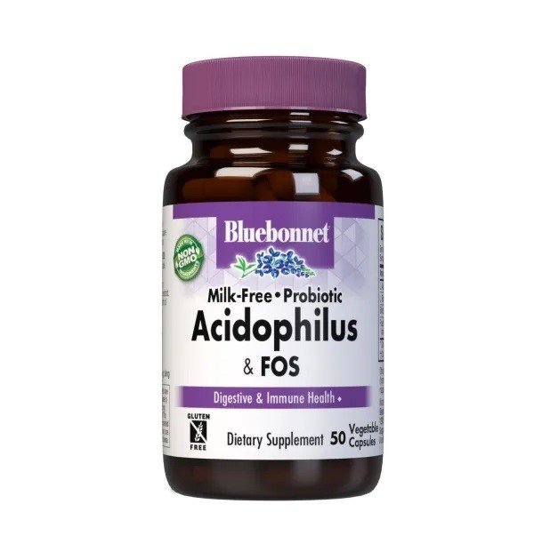 Bluebonnet Milk-Free Acidophilus Plus FOS 50 Capsule