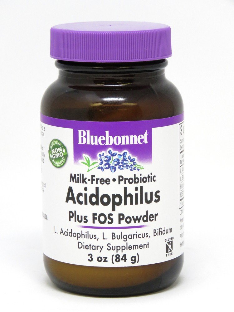 Bluebonnet Milk-Free Acidophilus Plus FOS 3 oz Powder