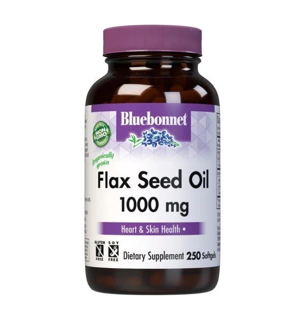 Bluebonnet Flax Seed Oil 1000mg - Organic 250 Softgel