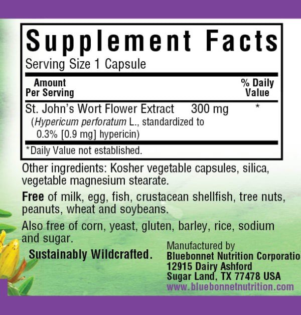 Bluebonnet St John&#39;s Wort 300mg 60 VegCap