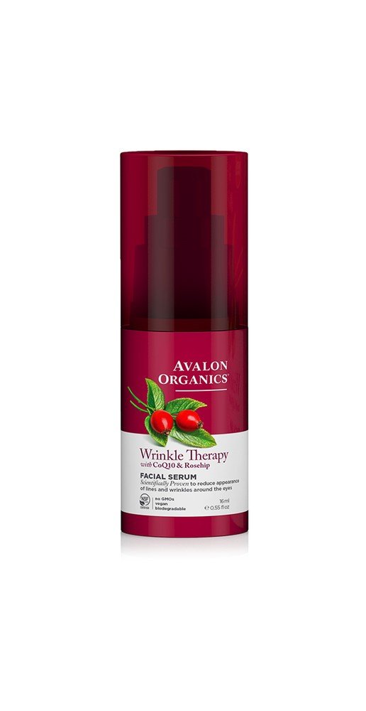 Avalon Organics Wrinkle Therapy with CoQ10 & Rosehip FACIAL SERUM .55 oz. Liquid