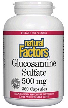 Glucosamine Sulfate | Natural Factors | Joint Structure | Connective Tissue | Dietary Supplement | 360 Capsules | VitaminLife