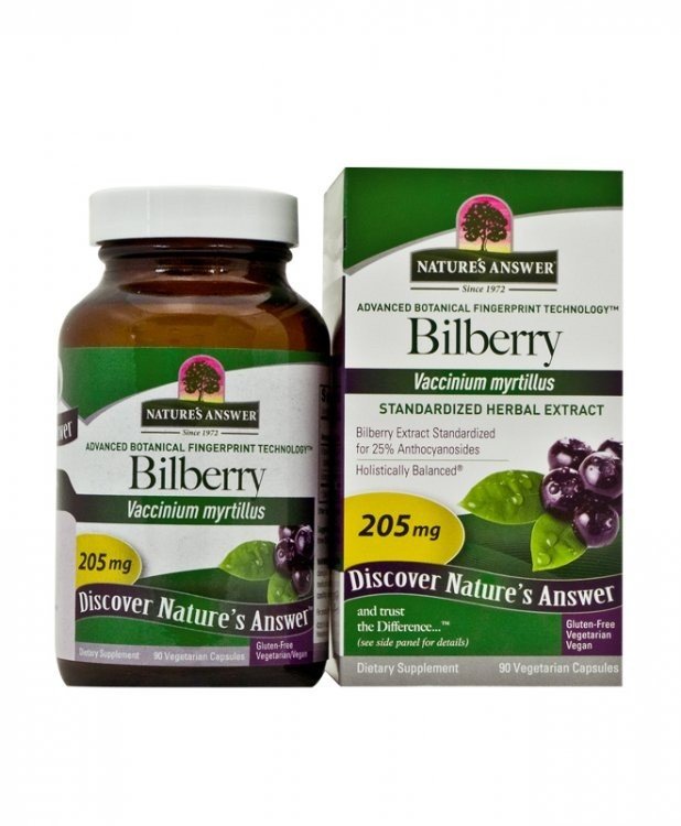 Nature&#39;s Answer Bilberry Extract Standardized 90 VegCap