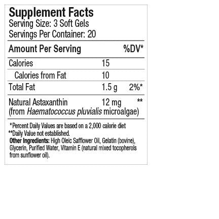 Nutrex Hawaii Inc. BioAstin Hawaiian Astaxanthin 60 Capsule