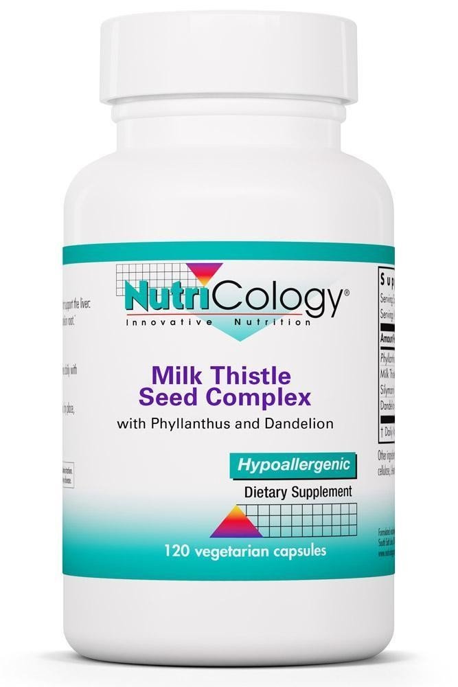 Milk Thistle Seed Complex | Nutricology | Phyllanthus | Dandelion | Hypoallergenic | Vegetarian | Dietary Supplement | 120 VegCaps | Capsules | VitaminLife