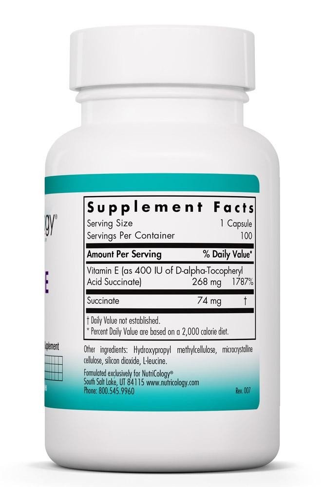 Nutricology Vitamin E Succinate 100 VegCap