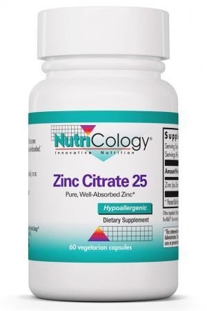 Nutricology Zinc Citrate 25 mg 60 VegCap