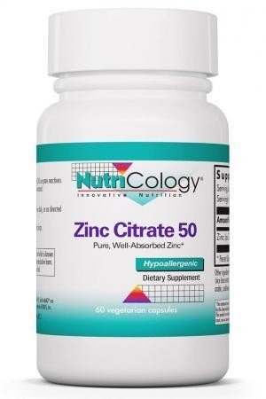 Nutricology Zinc Citrate 50 mg 60 VegCap