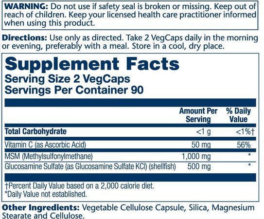 Solaray MSM with Glucosamine 180 Capsule