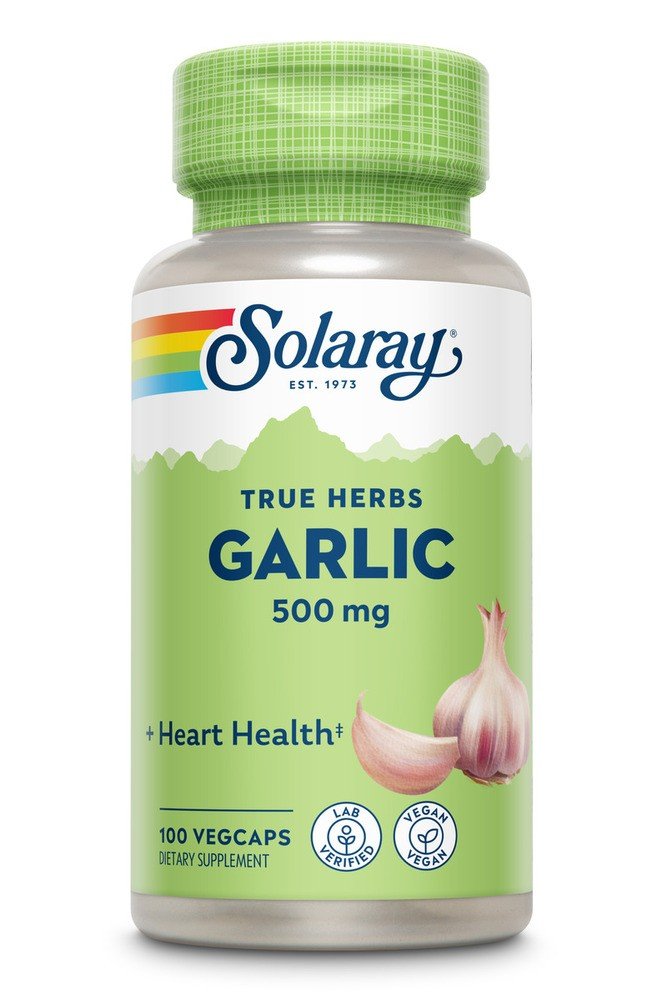 Garlic | Solaray | 500 mg Garlic | Heart Health | Immune Support | Vegan | Dietary Supplement | 100 Veg Caps | 100 Vegetable Capsules | VitaminLife