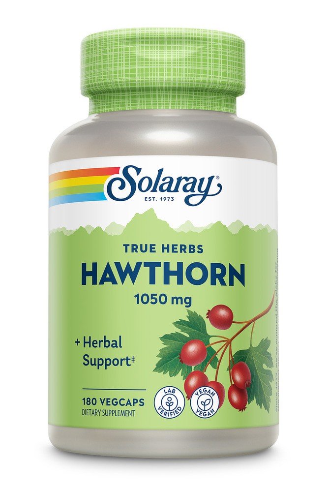 Hawthorn | Solaray True Herbs | Herbal Support | Vegan | Dietary Supplement | 180 VegCaps | Capsules | VitaminLife