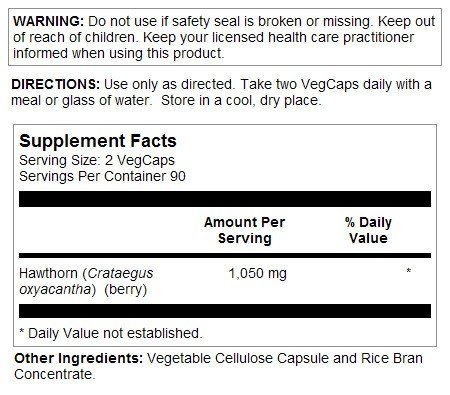 Solaray Hawthorn Berries 525mg 180 VegCap